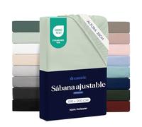 Dreamzie Sabanas Bajeras 100x200 - Bonete 35 cm - Microfibra Suave - para Colchones Gruesos - Certificado Oeko-Tex - Verde Claro
