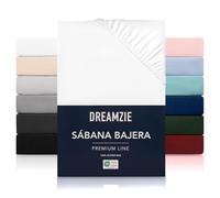 Dreamzie Sabanas Bajeras 120x200 - Bonete 35 cm - Microfibra Suave - para Colchones Gruesos - Certificado Oeko-Tex - Blanco