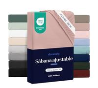 Dreamzie Sabanas Bajeras 120x200 cm - Bonete 35 cm - Microfibra Suave - para Colchones Gruesos - Certificado Oeko-Tex - Rosa Empolvado