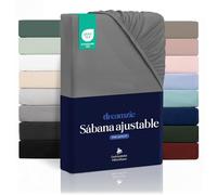 Dreamzie Sabanas Bajeras 140x200 - Bonete 35 cm - Microfibra Suave - para Colchones Gruesos - Certificado Oeko-Tex - Antracita