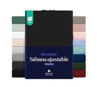 Dreamzie Sabanas 140x200 cm - Grandes Solapas de hasta 33 cm - 100% Microfibra - Negro - Certificada sin Productos Químicos (Oeko Tex), Sabanas bajeras Completamente Elásticas
