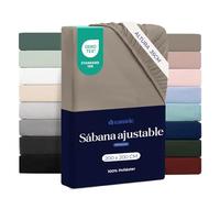 Dreamzie Sabanas Bajeras 200x200 - Bonete 35 cm - Microfibra Suave - para Colchones Gruesos - Certificado Oeko-Tex - Lino