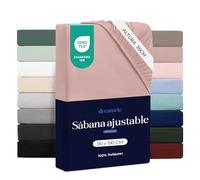 Dreamzie Sabanas Bajeras 90x190 cm - Bonete 35 cm - Microfibra Suave - para Colchones Gruesos - Certificado Oeko-Tex - Rosa Empolvado