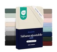 Dreamzie Sabanas Bajeras 90x200 - Bonete 35 cm - Microfibra Suave - para Colchones Gruesos - Certificado Oeko-Tex - Beige
