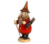 Drechselwerkstatt Uhlig Rojos Fumador Incienso alemán Rooty-Enano - 19 cm / 7 Pulgadas - Auténticos Fumadores Erzgebirge alemanes