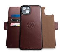 dreem Fibonacci 2 en 1 Funda iPhone 14 Cuero Vegano Tipo Billetera | Funda Magnética Desmontable a Prueba de Golpes TPU Fino | Protección RFID | Caja de Regalo | Café