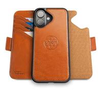 dreem Fibonacci Compatible con iPhone 16 Funda Cartera/Funda 2 en 1 a Prueba de Golpes y Folio Desmontable de Cuero Vegano, Compatible con MagSafe, protección RFID [Caramelo]
