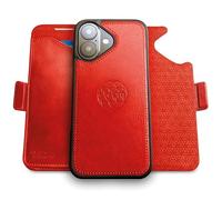 dreem for iPhone 17 Case Wallet, Revolutionary Phone Stand, Vegan Leather, MagSafe-Fit, Magnetic Detachable Flip Cover, RFID Blocking Card Holder, Gift-Box [Fibonacci:Red]
