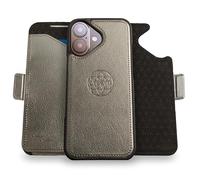dreem for iPhone 17 Case Wallet, Revolutionary Phone Stand, Vegan Leather, MagSafe-Fit, Magnetic Detachable Flip Cover, RFID Blocking Card Holder, Gift-Box [Fibonacci:Metal]