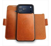 dreem for iPhone 17 Pro Case Wallet, Revolutionary Phone Stand, Vegan Leather, MagSafe-Fit, Magnetic Detachable Flip Cover, RFID Blocking Card Holder, Gift-Box [Fibonacci:Caramel]