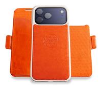 dreem for iPhone 17 Pro MAX Case Wallet, Revolutionary Phone Stand, Vegan Leather, MagSafe-Fit, Magnetic Detachable Flip Cover, RFID Blocking Card Holder, Gift-Box [Fibonacci:Orange]