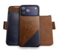 dreem for iPhone 17 Pro MAX Case Wallet, Revolutionary Phone Stand, Vegan Leather, MagSafe-Fit, Magnetic Detachable Flip Cover, RFID Blocking Card Holder, Gift-Box [Fibonacci:Chocolate/Royal Blue]