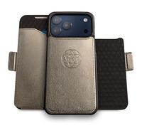 dreem for iPhone 17 Pro MAX Case Wallet, Revolutionary Phone Stand, Vegan Leather, MagSafe-Fit, Magnetic Detachable Flip Cover, RFID Blocking Card Holder, Gift-Box [Fibonacci:Metal]