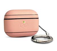 Dreem Om AirPod Pro 3 Case, Leather, with Keychain, Protective One-Piece Hard Shell, Compatible with AirPods Pro 3, Luxury Vegan Leather, with Reveal Motion Effect [Pink]