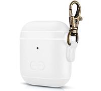 Dreem para Om AirPods 1 & 2 Funda de Cuero Vegano con Clip - Compatible con Auriculares inalámbricos Bluetooth de Apple para iPhone - Blanco
