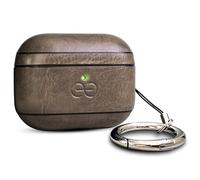 Dreem Vegan Leather AirPods Pro 3 Case Cover, Keychain Carabiner Clip, for Apple AirPods Pro 3 Case, Leather + Protective Hard Plastic Shell, MagSafe Ok, with Reveal Motion Effect [Om:Smoky]