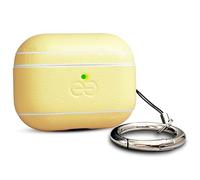 Dreem Vegan Leather AirPods Pro 3 Case Cover, Keychain Carabiner Clip, for Apple AirPods Pro 3 Case, Leather + Protective Hard Plastic Shell, MagSafe Ok, with Reveal Motion Effect [Om:Butter]