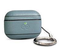 Dreem Vegan Leather AirPods Pro 3 Case Cover, Keychain Carabiner Clip, for Apple AirPods Pro 3 Case, Leather + Protective Hard Plastic Shell, MagSafe Ok, with Reveal Motion Effect [Om:Slate]