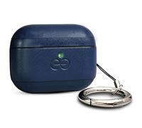 Dreem Vegan Leather AirPods Pro 3 Case Cover, Keychain Carabiner Clip, for Apple AirPods Pro 3 Case, Leather + Protective Hard Plastic Shell, MagSafe Ok, with Reveal Motion Effect [Om:Royal]