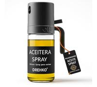 DREHKO® SÚPER Pulverizador Aceite Spray PREMIUM 250 ml - Dispensador de Aceite Cocina y Freidora de Aire, Aceitera Spray Antigoteo Botella de Vidrio, Reutilizable, Libre de BPA, Barbacoa (1) (1)