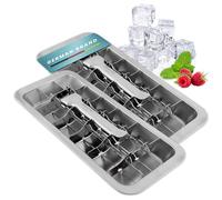 Dreiklang - be smart Cubitera Acero Inoxidable Set de 2 18/8 pulido con Palanca - Molde Hielo sin plástico & alimentario para 36 cubitos Ice Cube
