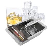 Dreiklang - be smart Cubitera XXL Acero Inoxidable 18/8 pulido con Palanca - Cubitos Grandes para Whisky & Cócteles sin plástico & alimentario Ice Cube