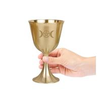 Dreiphasen-Mond Altarkelch - Ritualkelch & Messingkelch Für Zeremonien Und Tarot | Reine Kupfer-Optik Dreimond-Pentagramm-Figur | Heiliges Altar-Ornament Zum, Beten Und Räuchern