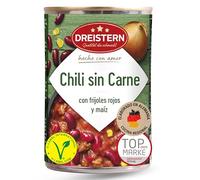 DREISTERN Chili sin Carne 400 g I Guiso vegano con frijoles rojos & maíz I Alto en proteínas con nutrientes de calidad I Larga duración gracias a la conservación natural I Calidad casera