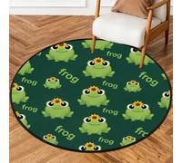 Drekrid Alfombra redonda de 90 cm - Alfombra de entrada circular de rana del día de San Patricio, alfombra lavable para habitación de niños, sofá, guardería, decoración de suelo, antideslizante