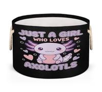 Drekrid Axolotls - Cestas de almacenamiento grandes con forma de corazón pastel para guardería, organizador redondo con asas, cesta plegable para ropa sucia para juguetes de niños, manta, dormitorio