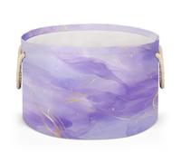 Drekrid Canastas de almacenamiento redondas grandes, color morado mármol, organizador plegable, cesta de lavandería para niños, juguetes, manta, dormitorio, sala de estar, decoración del hogar, cesta