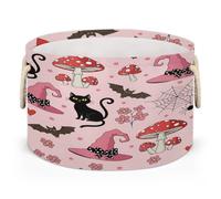 Drekrid Cestas grandes y redondas de almacenamiento para Halloween, con diseño de gatos negros, plegables, para ropa sucia, juguetes, manta, dormitorio, sala de estar, decoración del hogar, cesta de