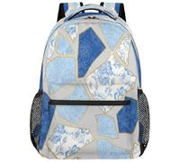 Drekrid Kintsugi - Mochila escolar de viaje para hombres y mujeres, de porcelana azul, ligera, para niños y niñas, para laptop de 15.6 pulgadas, para estudiantes universitarios, escuela secundaria