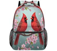 Drekrid Mochila escolar de viaje para hombres y mujeres - Cardinal Cherry Blossom Mochila ligera para niños y niñas, mochila para laptop de 15.6 pulgadas para estudiantes universitarios, escuela