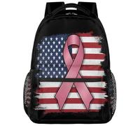 Drekrid Mochila escolar de viaje para hombres y mujeres, concienciación sobre el cáncer de mama, ligera, para niños y niñas, mochila para laptop de 15.6 pulgadas para estudiantes universitarios