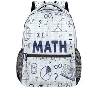 Drekrid Mochila escolar de viaje para niñas y niños, mochila ligera de matemáticas, mochila para laptop de 15.6 pulgadas para mujeres y hombres, estudiantes universitarios, escuela secundaria
