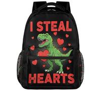 Drekrid Mochila escolar de viaje para niños y niñas, mochila ligera de dinosaurio que roba el corazón, mochila de día para laptop de 15.6 pulgadas para mujeres, hombres, estudiantes universitarios