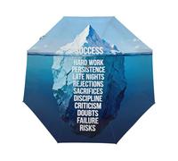 Drekrid Paraguas de viaje para lluvia - Success Iceberg resistente al viento paraguas plegable automático para mujeres, apertura automática, cierre automático, pequeño, lindo paraguas compacto para