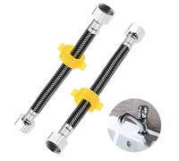 DRELD 2 mangueras flexibles de acero inoxidable, manguera de conexión G1/2" x G1/2", manguera blindada para grifo, manguera flexible trenzada para grifo mezclador (20 cm)