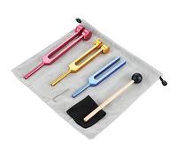 DRELD Horquillas de afinación para curación, 128 Hz, 256 Hz, 512 Hz, sintonizador para curación de chakras, terapia de sonido, reparación de ADN, generador de curación de frecuencia con paño de