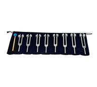 DRELD Juego de Tenedor de Afinación 7pcs Horquillas de Afinación + 1 Corazón Alma Ponderado Horquilla con Martillo de Silicona y Bolsa para Terapia de Sonido, Equilibrio, Sanadores, Vibración