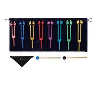 DRELD Juego de Tenedor de Afinación 8pcs Horquillas de Afinación con 2 Martillos de Silicona y Bolsa para Terapia de Sonido, Equilibrio, Sanadores, Vibración, Reparación de ADN