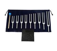 DRELD Juego de Tenedor de Afinación 9pcs Horquillas de Afinación con Martillo de Silicona y Bolsa para Terapia de Sonido, Equilibrio, Sanadores, Vibración, Reparación de ADN