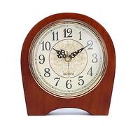 Dremdo Reloj Retro Mantle Silencioso, Reloj De Péndulo Decorativo, Estante De Mesa, Reloj Silencioso Adecuado para El Reloj De Escritorio De La Sala De Estar del Dormitorio Infantil,Marrón