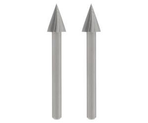 Dremel 125 - Juego de accesorios de fresado, 2 fresas de alta velocidad en forma de triángulo con un diámetro de trabajo de 6,4 mm
