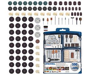 Dremel 723 Kit de 100 Accesorios Variados - Juego de Accesorios para Herramienta Rotativa para Tallar, Fresar, Amolar, Limpiar, Pulir, Cortar, Lijar y Grabar