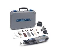 Dremel 8220 Herramienta rotativa sin cable de 12V, kit multiherramienta con 2 y 45 accesorios, batería de iones de litio de 2.0 Ah, luz LED, velocidad de 5k-35k rpm, Color Gris