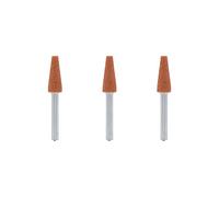 Dremel 953 Juego de accesorios de piedras de amolar de óxido de aluminio, 3 piedras de amolar cónicas para amolar y afilar metales (6,4 mm)