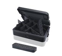 Dremel Black Box Caja de Herramientas con 6 Divisores y Soporte para accesorios, Organizador Personalizable para Accesorios de Multiherramientas, Sistema de Almacenamiento compacto y Apilable