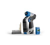 Dremel Blueprint 12V 3 en 1 Atornillador/Taladro Sin Cable y Escobillas Kit con Detector, Nível Láser Extraible, 9x Puntas de Atornillar, 1x Broca Multimaterial, Nivel de Burbuja